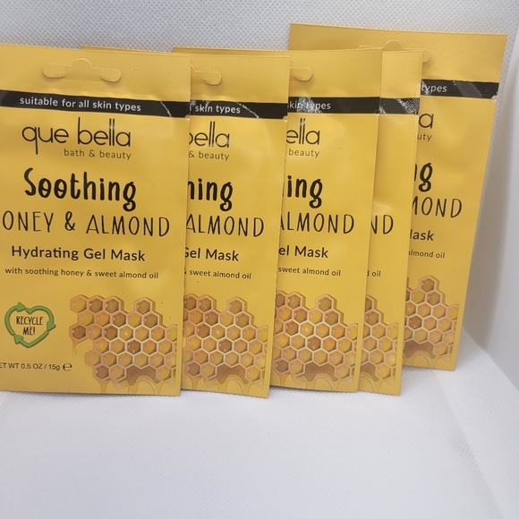 que bella Other - Que Bella honey & almond hydrating gel mask lot of 5